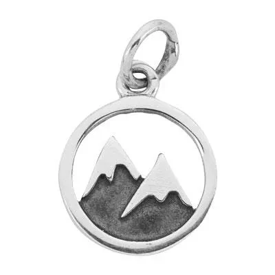 Sterling Silver Snow-capped Mountain Charm