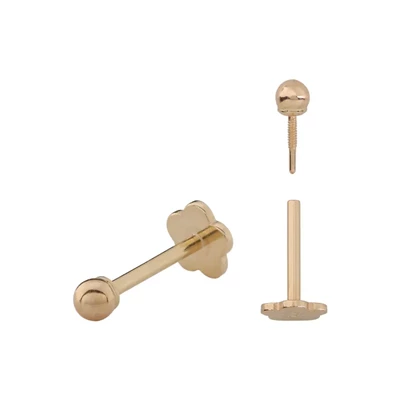 14k Gold 2mm Ball Threaded Cartilage Piercing