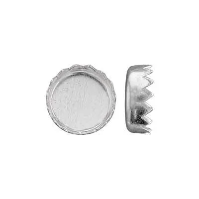 Sterling Silver 6mm Round Serrated Bezel Cup