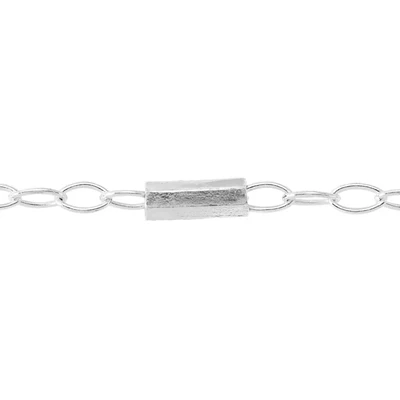 Sterling Silver Tube Saturn Cable Chain Footage