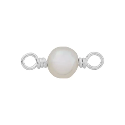 Sterling Silver 4mm Pearl Link