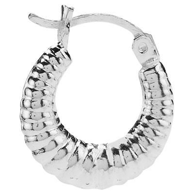 Sterling Silver Hinged Scalloped Hoops