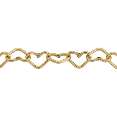 14K Gold 3mm Heart Chain Footage