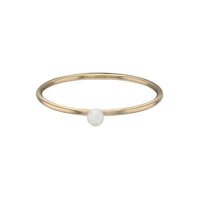 Gold-Filled Crystal Pearl Ring Size 7