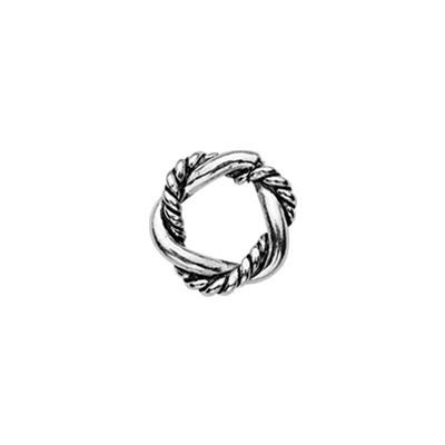 Sterling Silver 6mm Oxidized Twist Circle Link