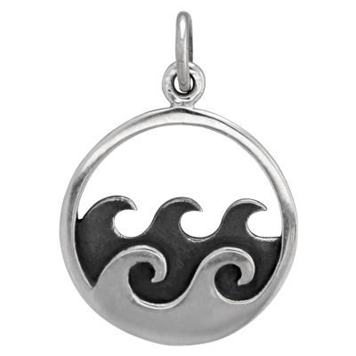 Sterling Silver Layered Waves Charm