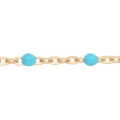 Gold-filled Enamel Chain Turquoise