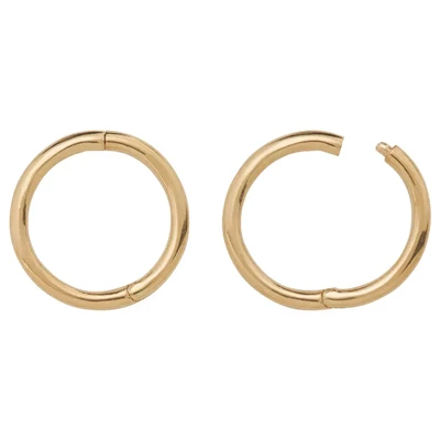 14k Gold 10mm Clicker Huggie Hoop