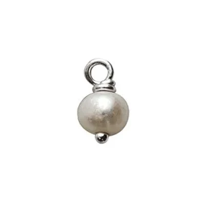 Sterling Silver 4mm Cultured Freshwater Pearl Drop