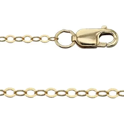Gold-Filled 18 inch 1.5mm Flat Cable Chain with Lobster Clasp