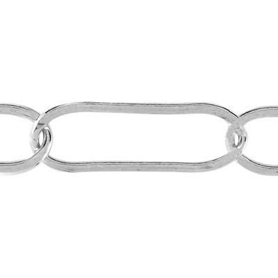 Sterling Silver 5.4mm Drawn Flat Cable Clip Chain Footage