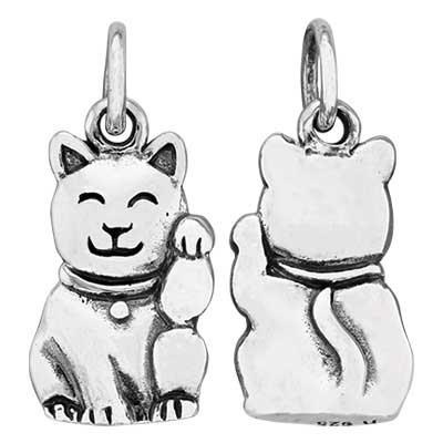 Sterling Silver Lucky Cat Charm
