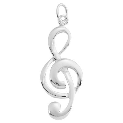 Sterling Silver Treble Clef Music Charm