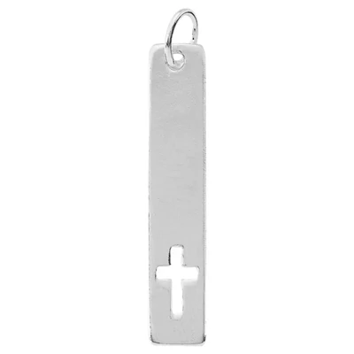 Sterling Silver Bar Blank with Cutout Cross