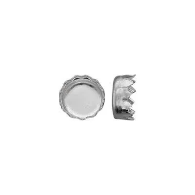 Sterling Silver 4mm Round Serrated Bezel Cup