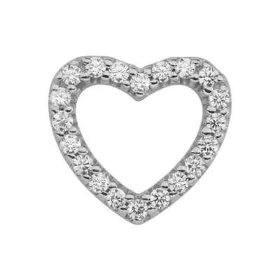 Sterling Silver CZ Heart Link