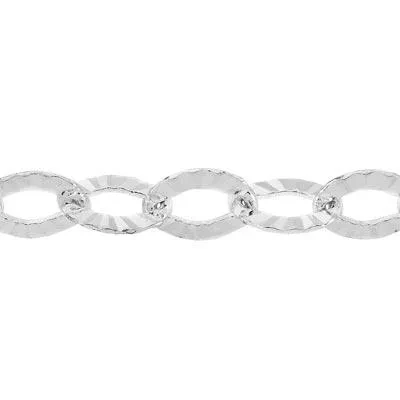 Sterling Silver 4.7mm Pattern Flat Cable Chain Footage