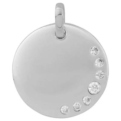 Sterling Silver 18mm CZ Accented Round Blanks