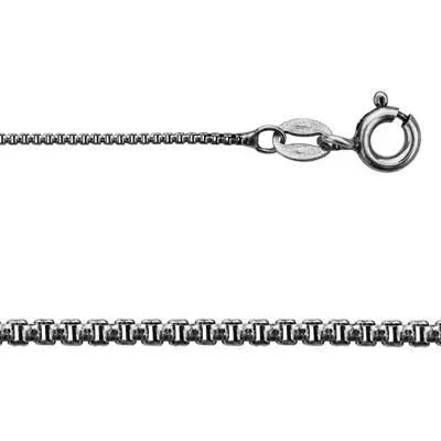 Sterling Silver 18 inch Oxidized Round Box Chain
