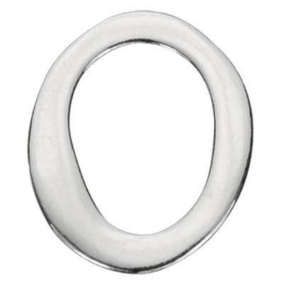 Sterling Silver Flat Organic Oval Link