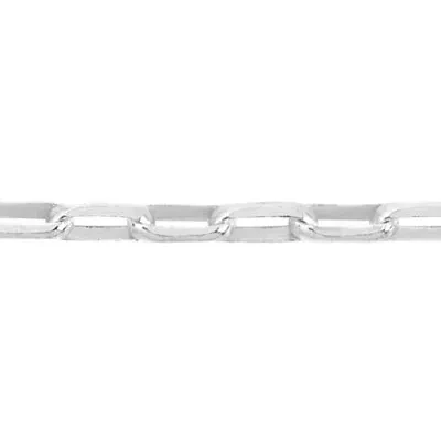 Sterling Silver 2mm Diamond Cut Elongated Cable Chain Footage