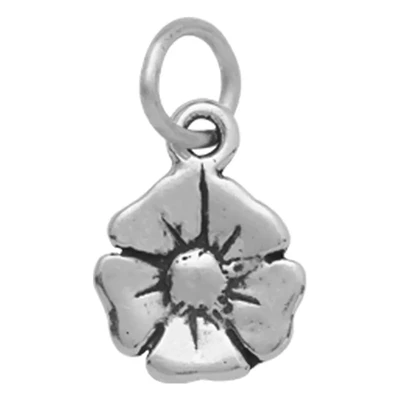 Sterling Silver Small Poppy Flower Charm