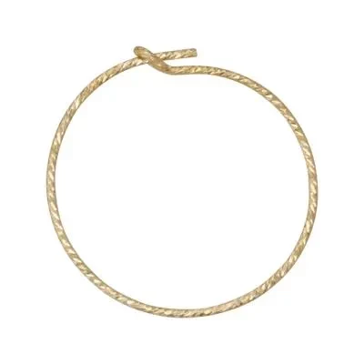 Gold-Filled 20mm Sparkle Wire Hoops