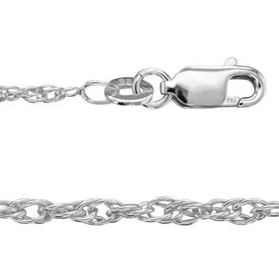Sterling Silver 18 inch 1.8mm Double Rope Lobster Clasp