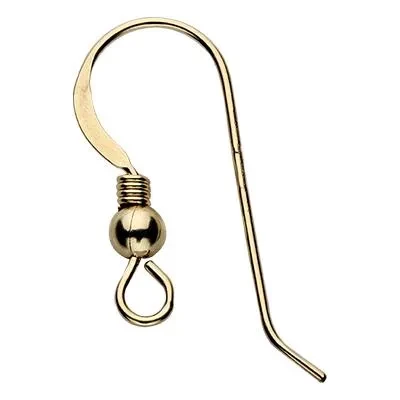 Gold-Filled Ball and Coil Flat Earwire
