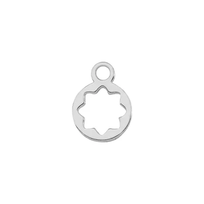 Sterling Silver Cutout Sun Circle Tag Charm