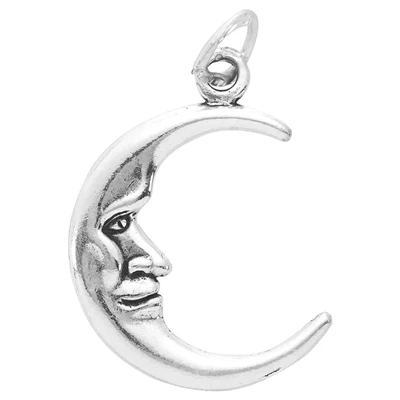 Sterling Silver Man in the Moon Crescent Charm