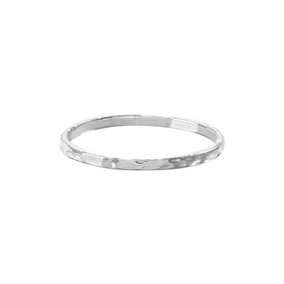 Sterling Silver 2mm Textured Ring Band Size 6
