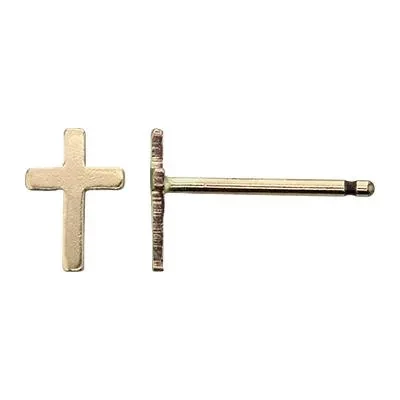 Gold-Filled Tiny Cross Post Earring