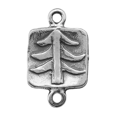 Sterling Silver Pine Tree Square Link
