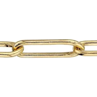 Gold-Filled 4mm Long Drawn Cable Clip Chain Footage