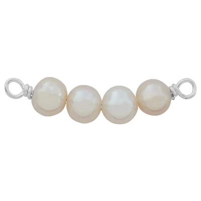 Sterling Silver Four Pearls Link