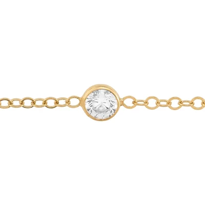 Gold Filled Flat Cable and 4mm CZ Links Chain Footage