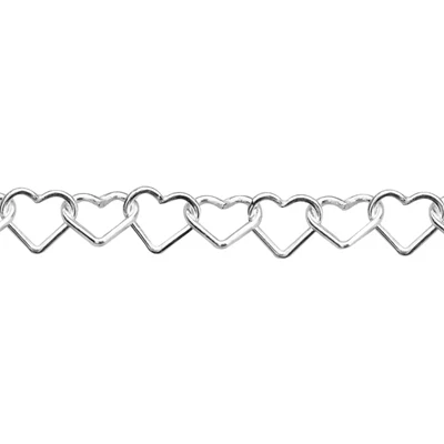 Sterling Silver 3mm Heart Chain Footage