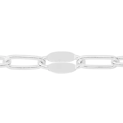 Sterling Silver Alternating Sequin Paperclip Chain Footage