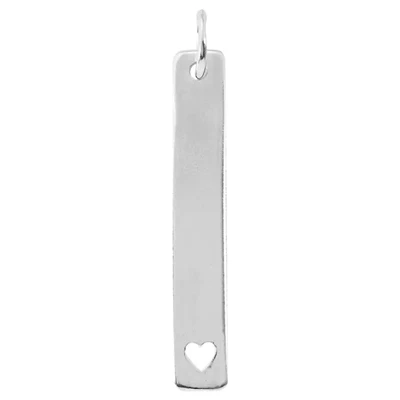 Sterling Silver Bar Blank with Cutout Heart