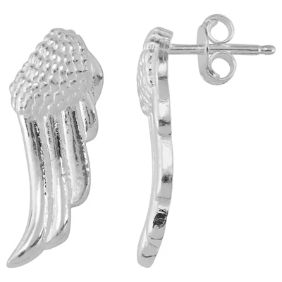 Sterling Silver Angel Wing Post Earrings
