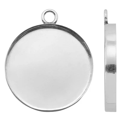 Sterling Silver USA 20mm Bezel Pendant Setting