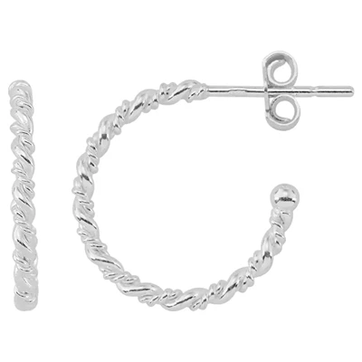 Sterling Silver Twist Post Hoop Earrings