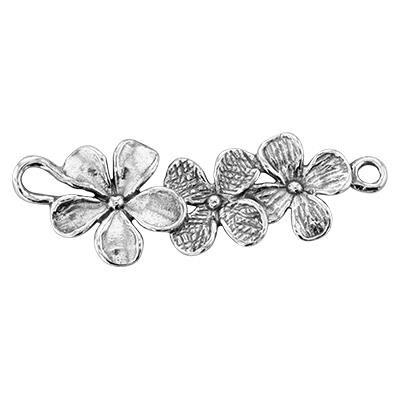 Sterling Silver Triple Flower Festoon Link