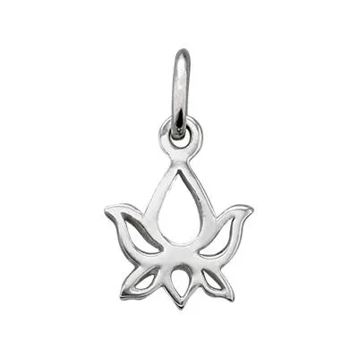 Sterling Silver Lotus Bud Outline Charm