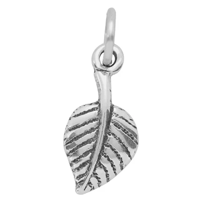 Sterling Silver 7x15mm Tiny Aspen Leaf Charm