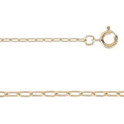 14K Gold 18 Inch Drawn Cable Chain