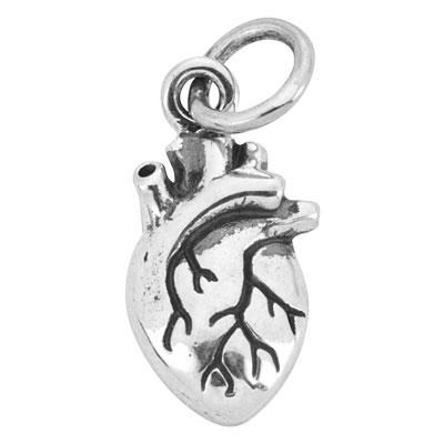 Sterling Silver Anatomical Heart Charm