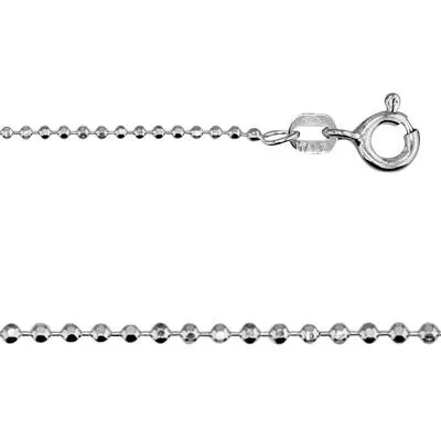 Sterling Silver 18 Inch Diamond Cut Bead Chain