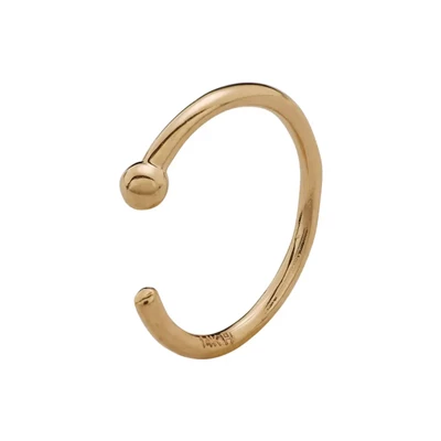 14k Gold 2mm Bead End Nose Hoop